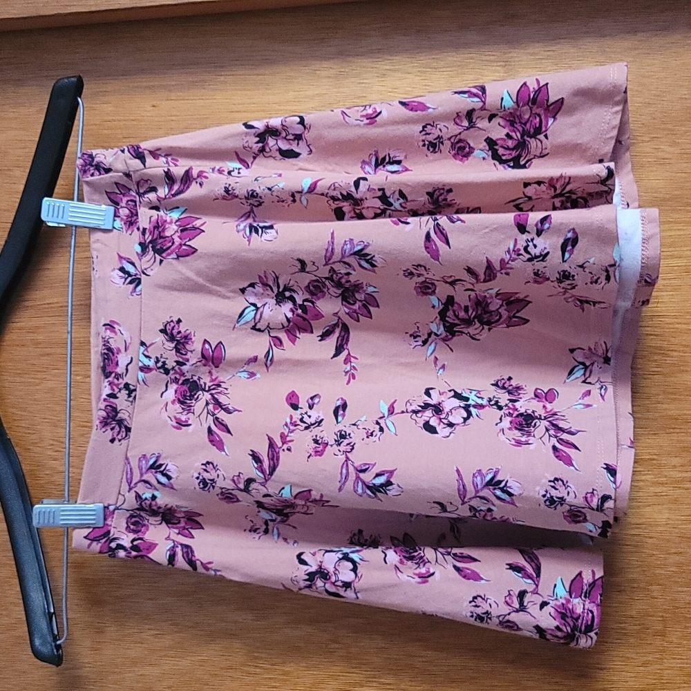 Charlotte Russe Skater Skirt Pink Floral XS